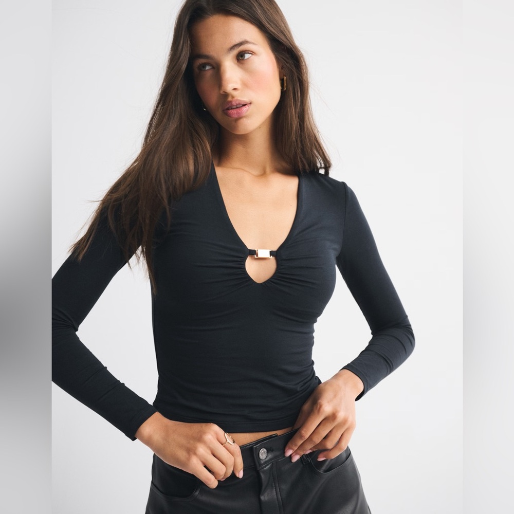 A&F Bra-Free Hardware Long-Sleeve Top